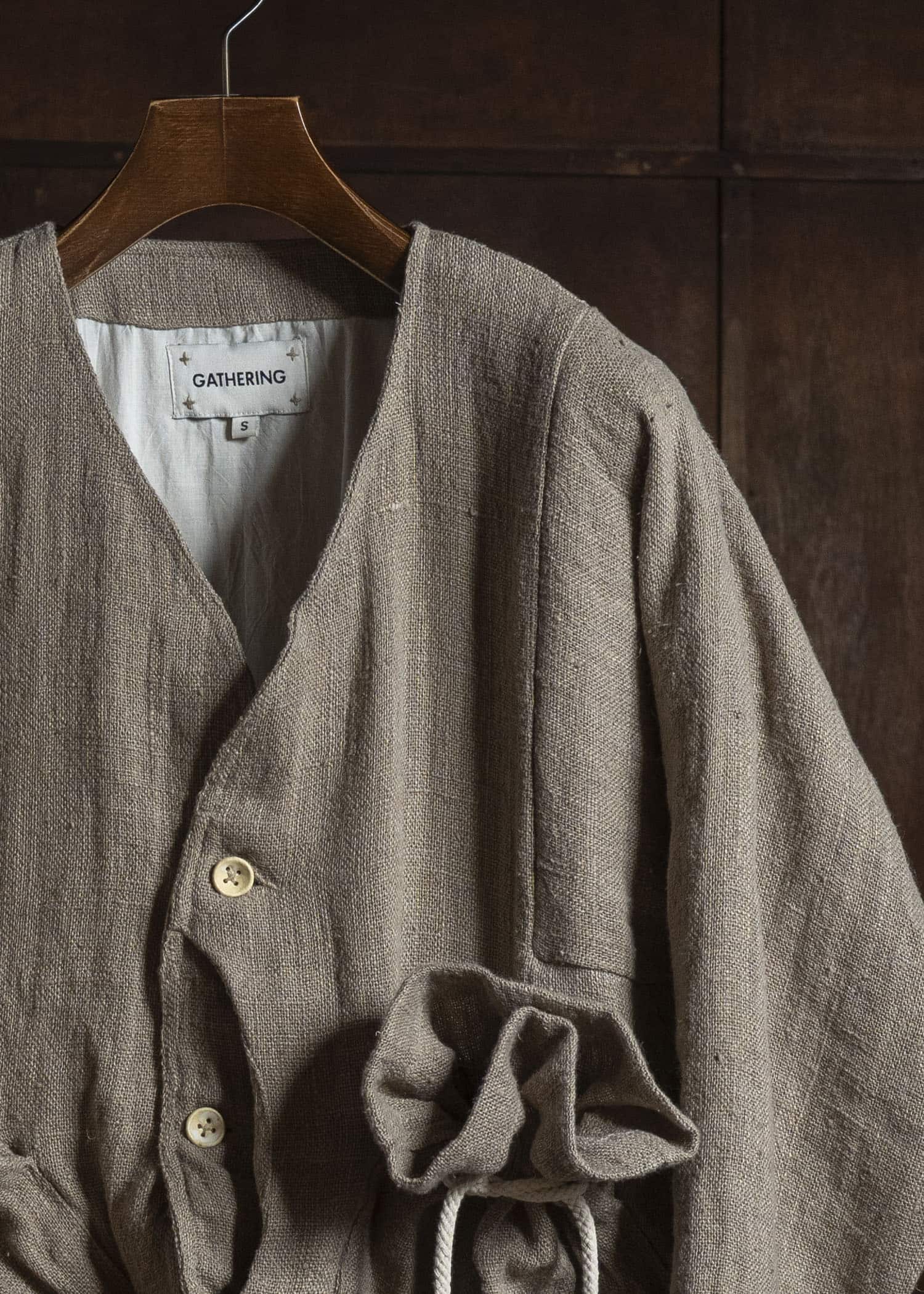 Gathering Textiles Beekeeper Jacket Handwoven Hemp , Organic Cotton Poplin Linig BKJ01-HE-BR