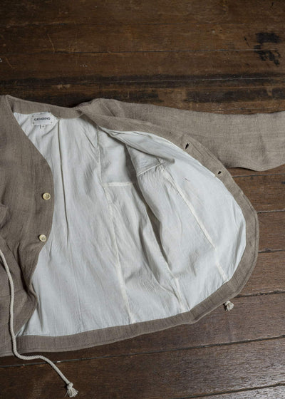 Gathering Textiles Beekeeper Jacket Handwoven Hemp , Organic Cotton Poplin Linig BKJ01-HE-BR