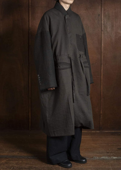 ZIGGY CHEN STAND COLLAR LONG COAT 0M2631109