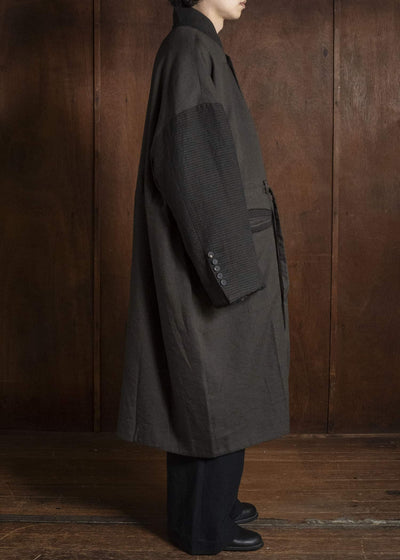 ZIGGY CHEN STAND COLLAR LONG COAT 0M2631109