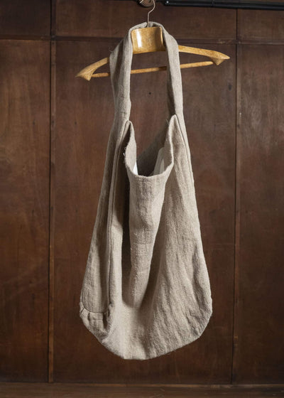 Gathering Textiles Single Bag Handloom Organic Hemp , Dark Creem SB01-HE-BR
