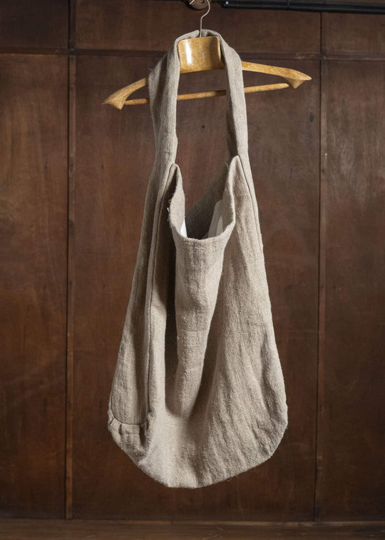 Gathering Textiles Single Bag Handloom Organic Hemp , Dark Creem SB01-HE-BR