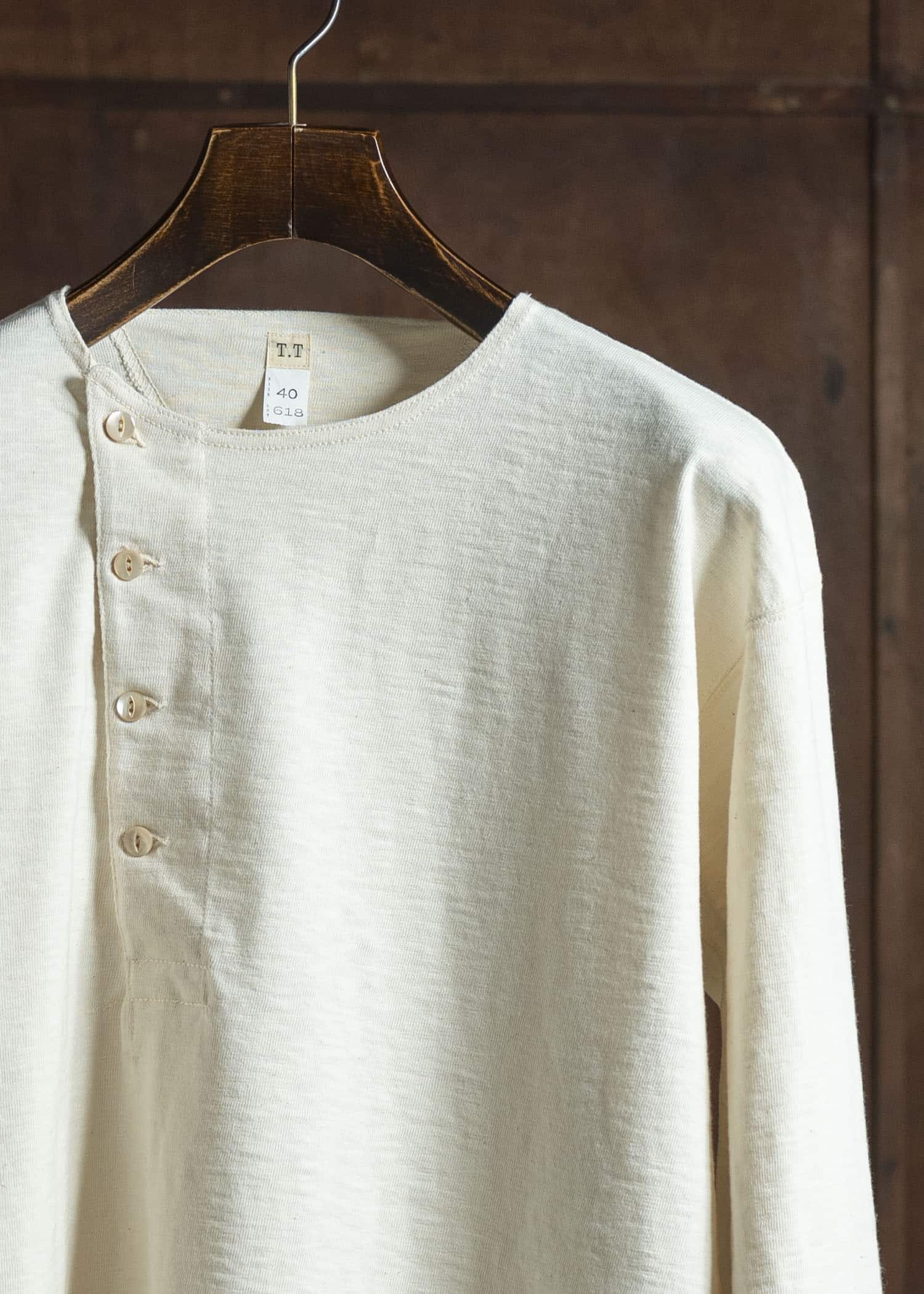 Taiga Takahashi Lot.618 Side Henley Neck Shirt IVORY