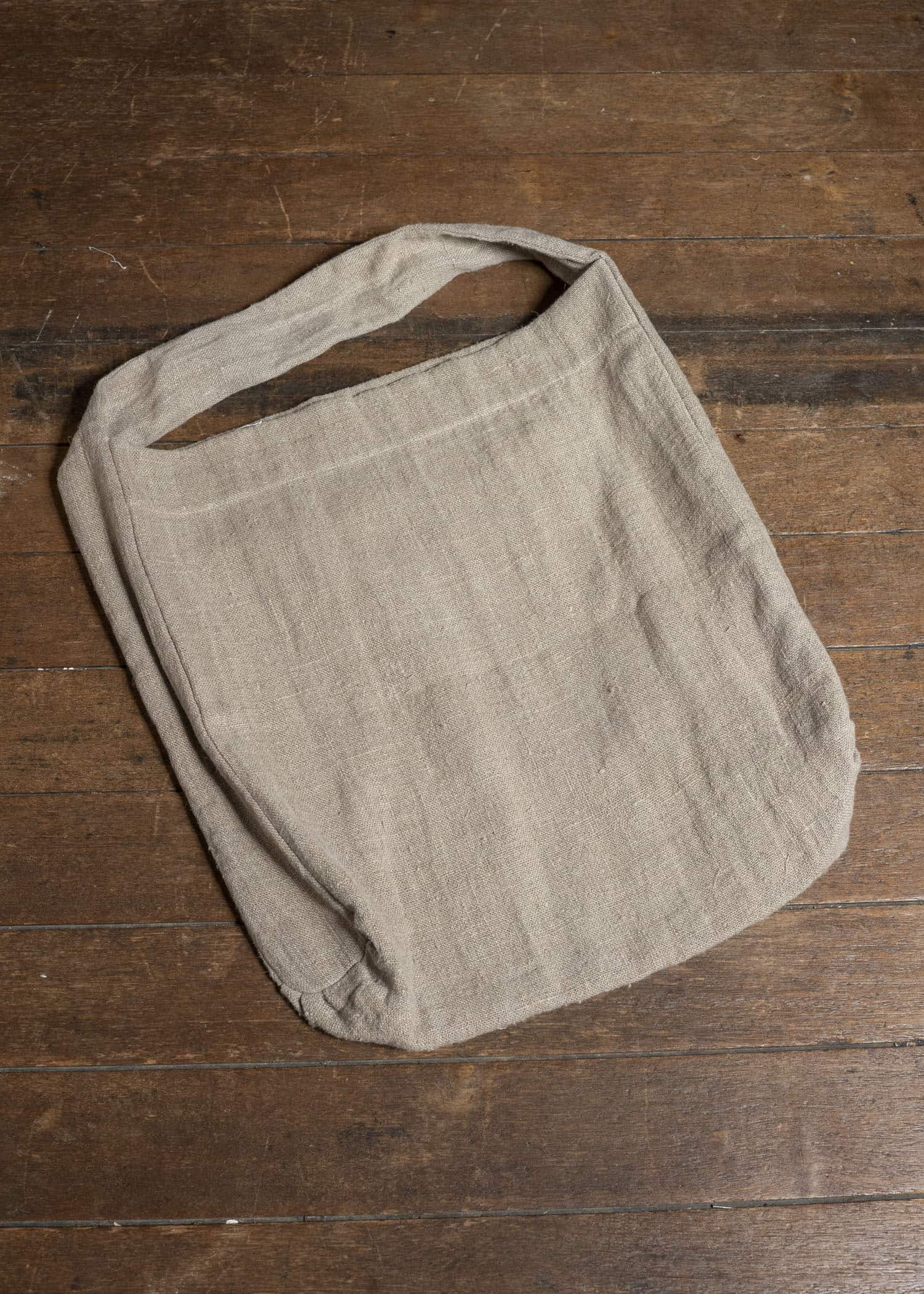 Gathering Textiles Single Bag Handloom Organic Hemp , Dark Creem SB01-HE-BR