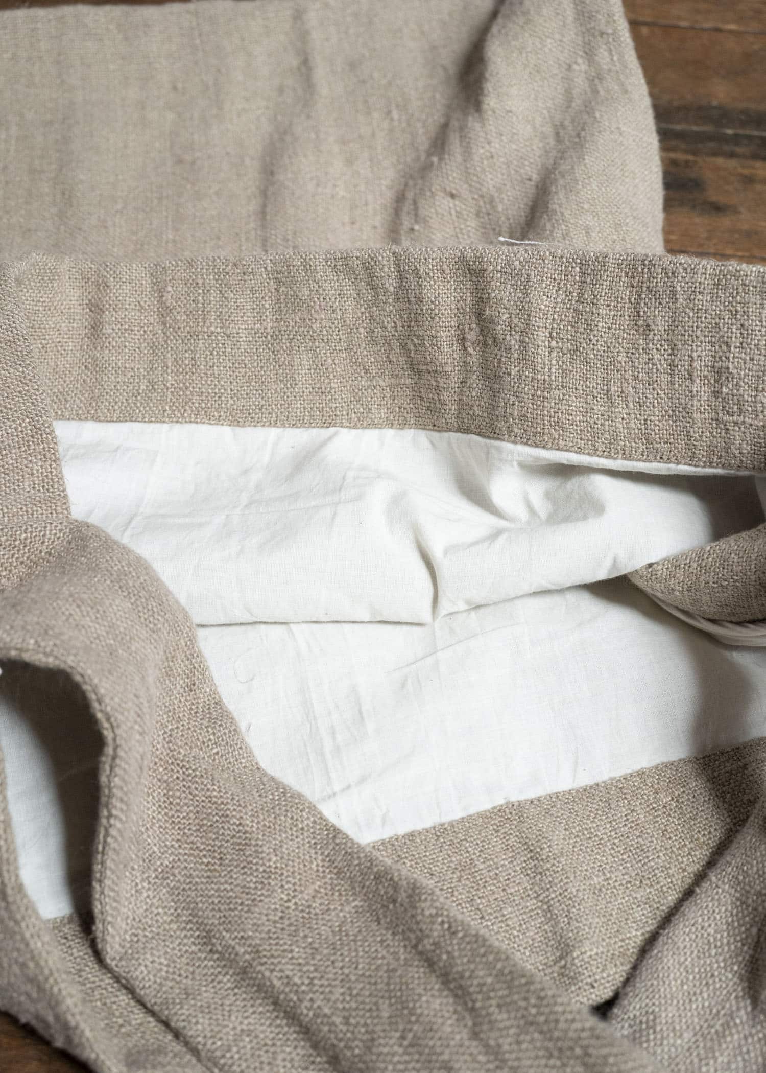 Gathering Textiles Single Bag Handloom Organic Hemp , Dark Creem SB01-HE-BR