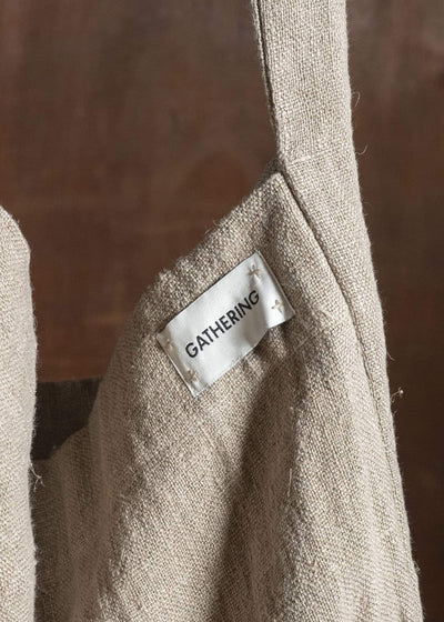 Gathering Textiles Single Bag Handloom Organic Hemp , Dark Creem SB01-HE-BR