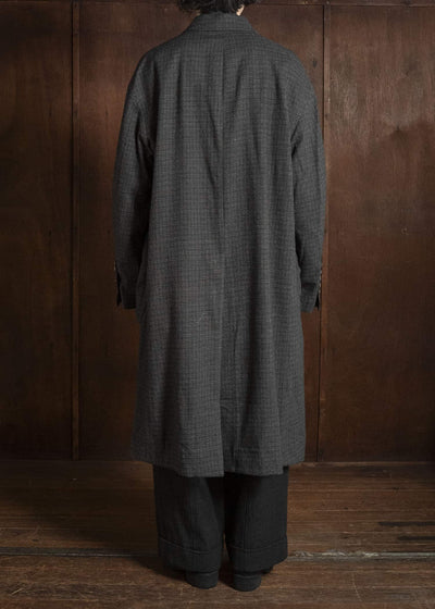 ZIGGY CHEN TATTERSALL PEAK LAPEL LONG COAT 0M2631110