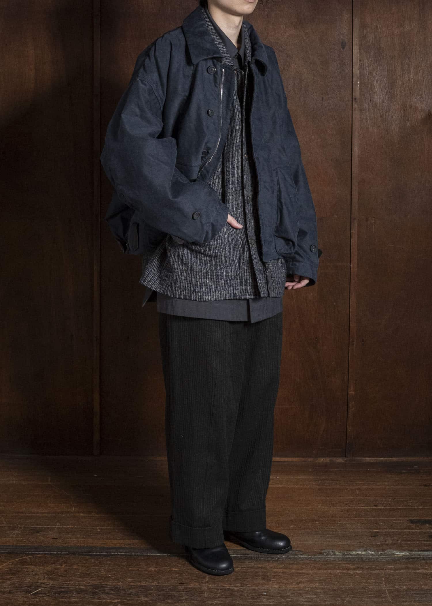 ZIGGY CHEN SPREAD COLLAR AVIATOR JACKET 0M2630931