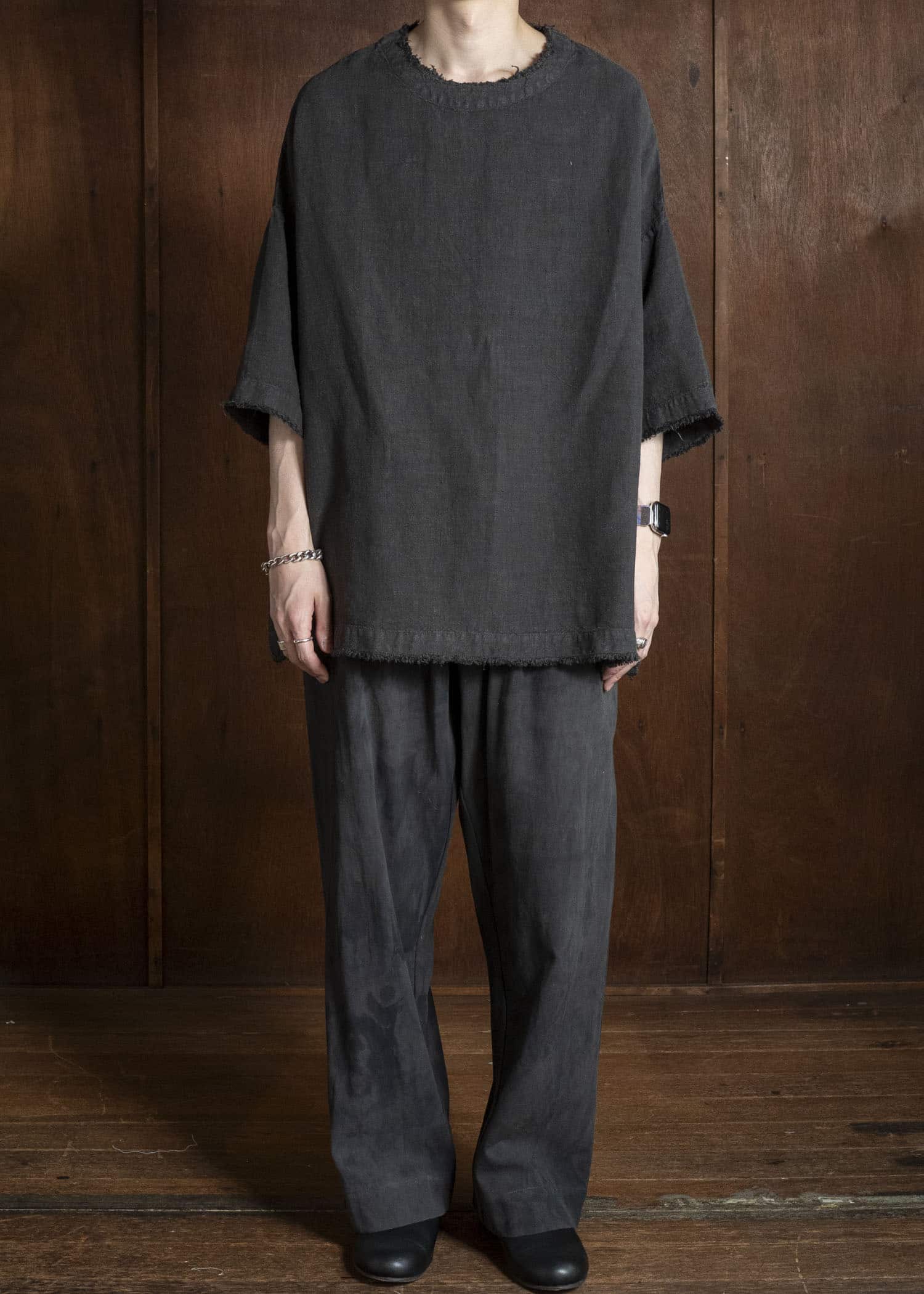 Gathering Textiles Beekeeper T-Shirt Japanese Stone Washed Linen BKS01-LI-BK