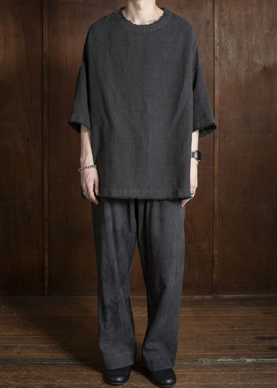 Gathering Textiles Beekeeper T-Shirt Japanese Stone Washed Linen BKS01-LI-BK