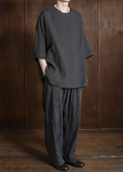 Gathering Textiles Beekeeper T-Shirt Japanese Stone Washed Linen BKS01-LI-BK