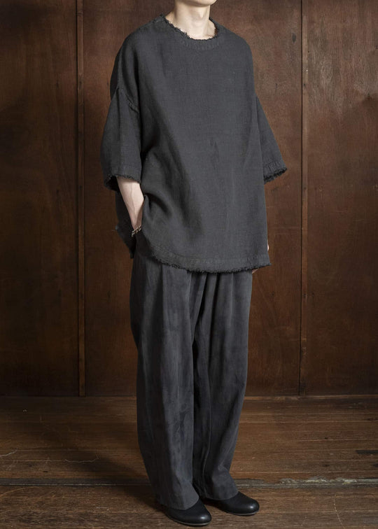 Gathering Textiles Beekeeper T-Shirt Japanese Stone Washed Linen BKS01-LI-BK