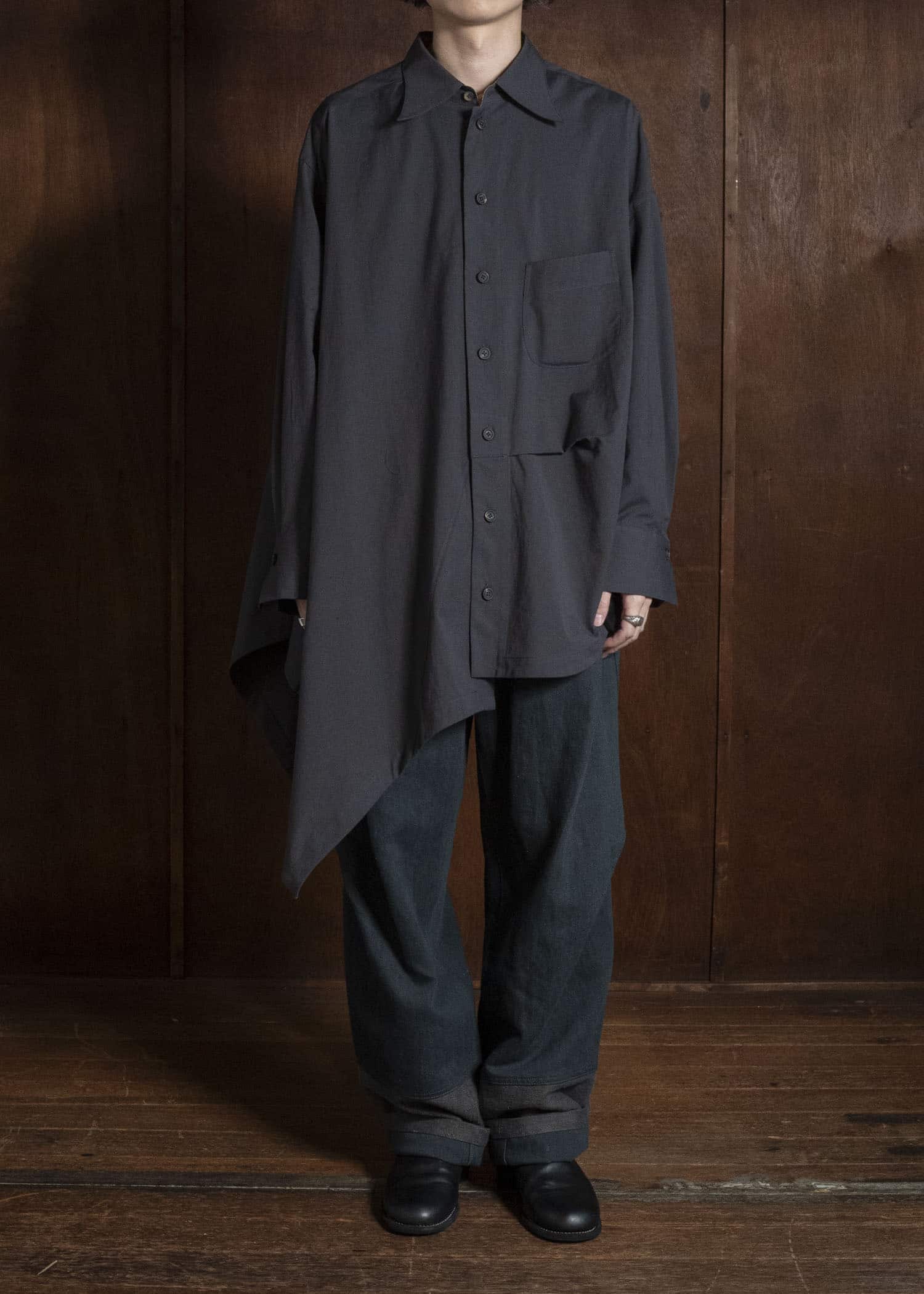 ZIGGY CHEN ASYMMETRIC PONCHO SHIRT 0M2630717