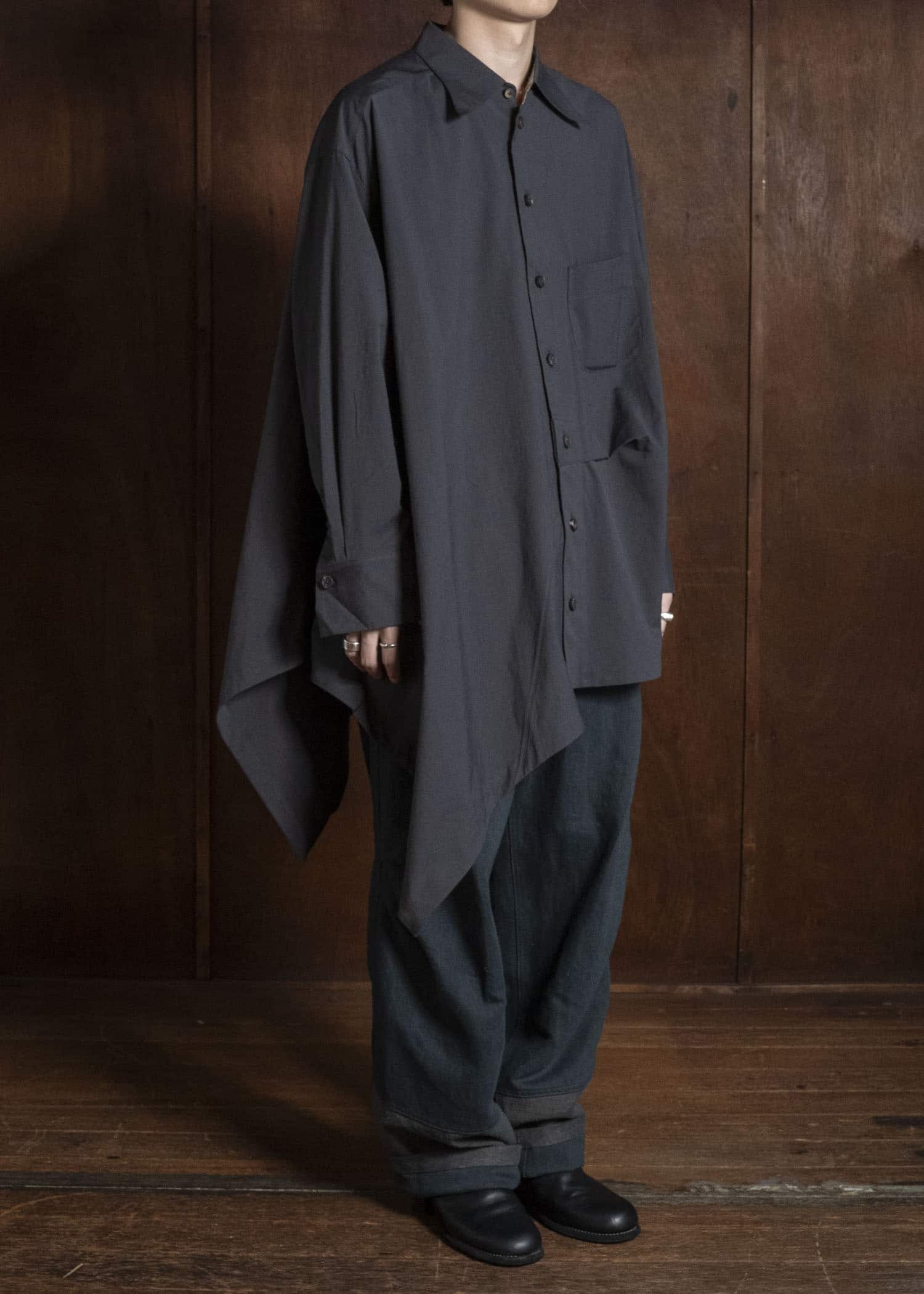ZIGGY CHEN ASYMMETRIC PONCHO SHIRT 0M2630717