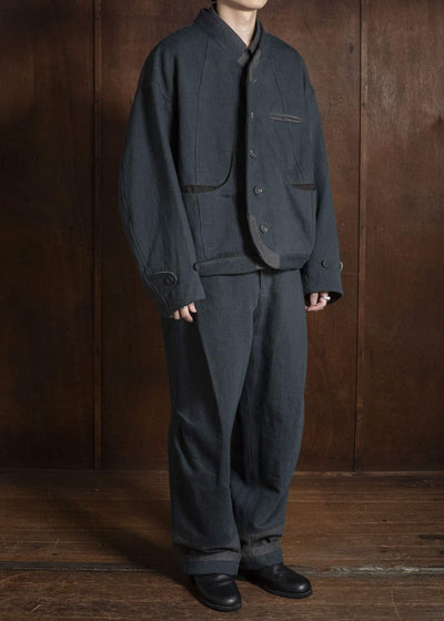 ZIGGY CHEN COLLAGED CROPPED DENIM JACKET 0M2630909