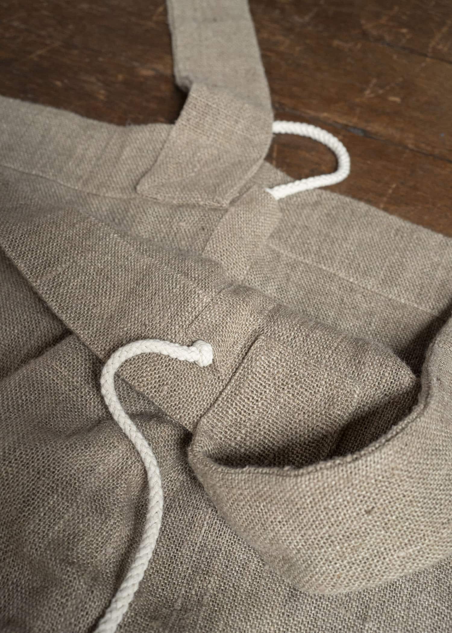 Gathering Textiles Double Bag Handloom Organic Hemp , Dark Creem DB01-HE-BR