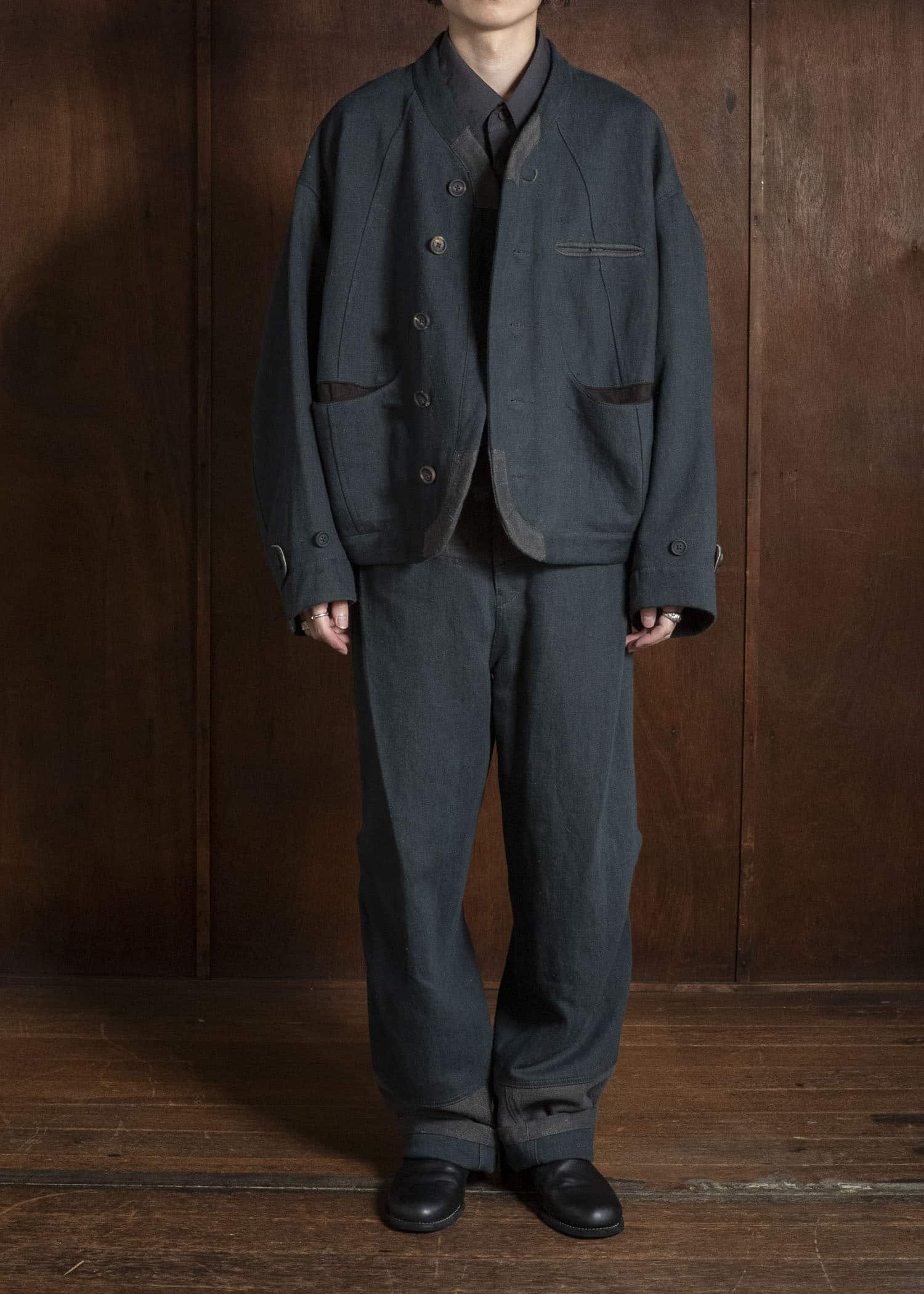 ZIGGY CHEN COLLAGED CROPPED DENIM JACKET 0M2630909
