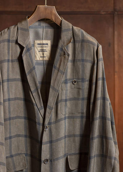 UMA WANG S5/M/UM8508 GIOVANNI COAT mustard/blue