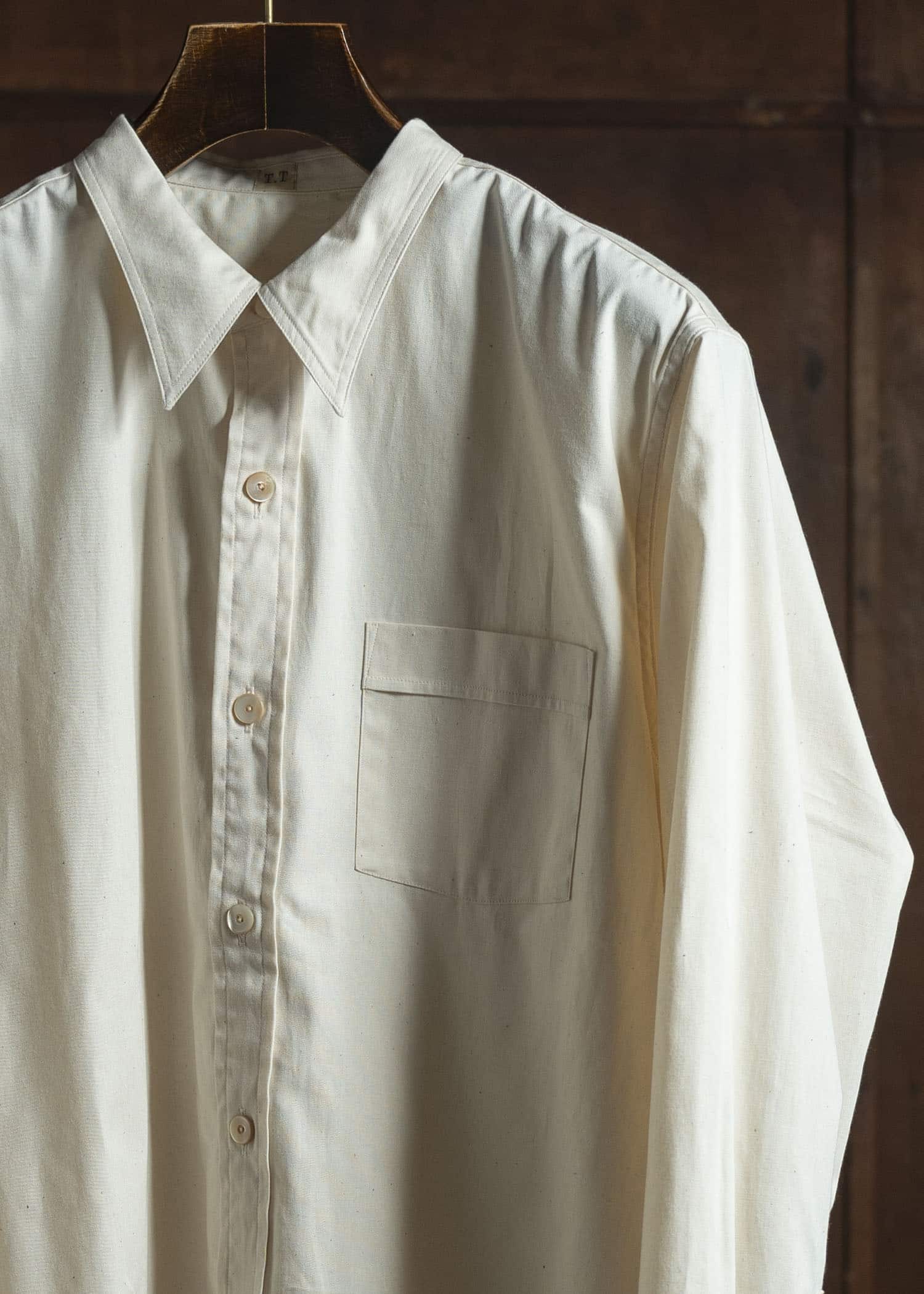 Taiga Takahashi Lot.106 Narrow Collar Shirt IVORY