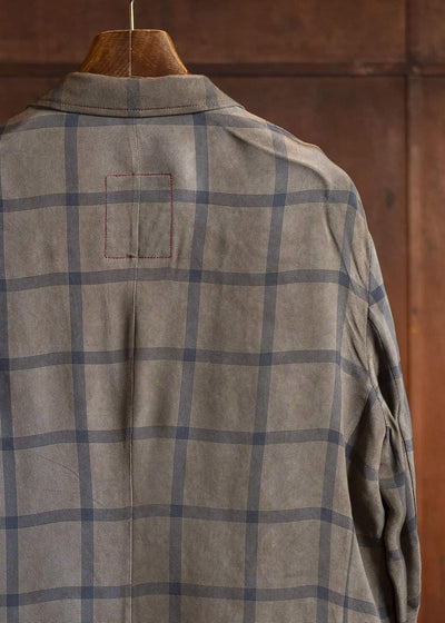 UMA WANG S5/M/UM8508 GIOVANNI COAT mustard/blue