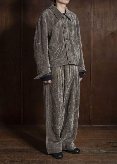 ZIGGY CHEN VELVET WIDE-LEG TROUSERS 0M2630533