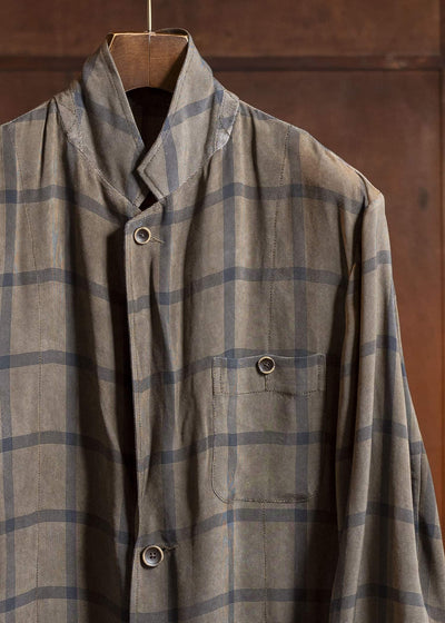 UMA WANG S5/M/UM8508 GIOVANNI COAT mustard/blue