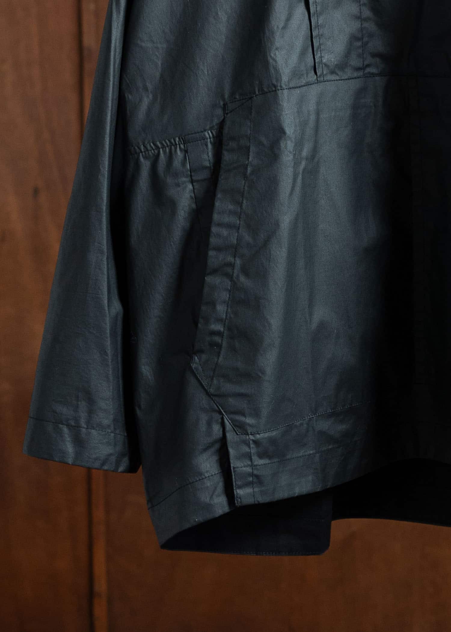 JAN-JAN VAN ESSCHE ANORAK#1 Anorak Style Shirt Jacket Coated Cotton Ribstop Off Black