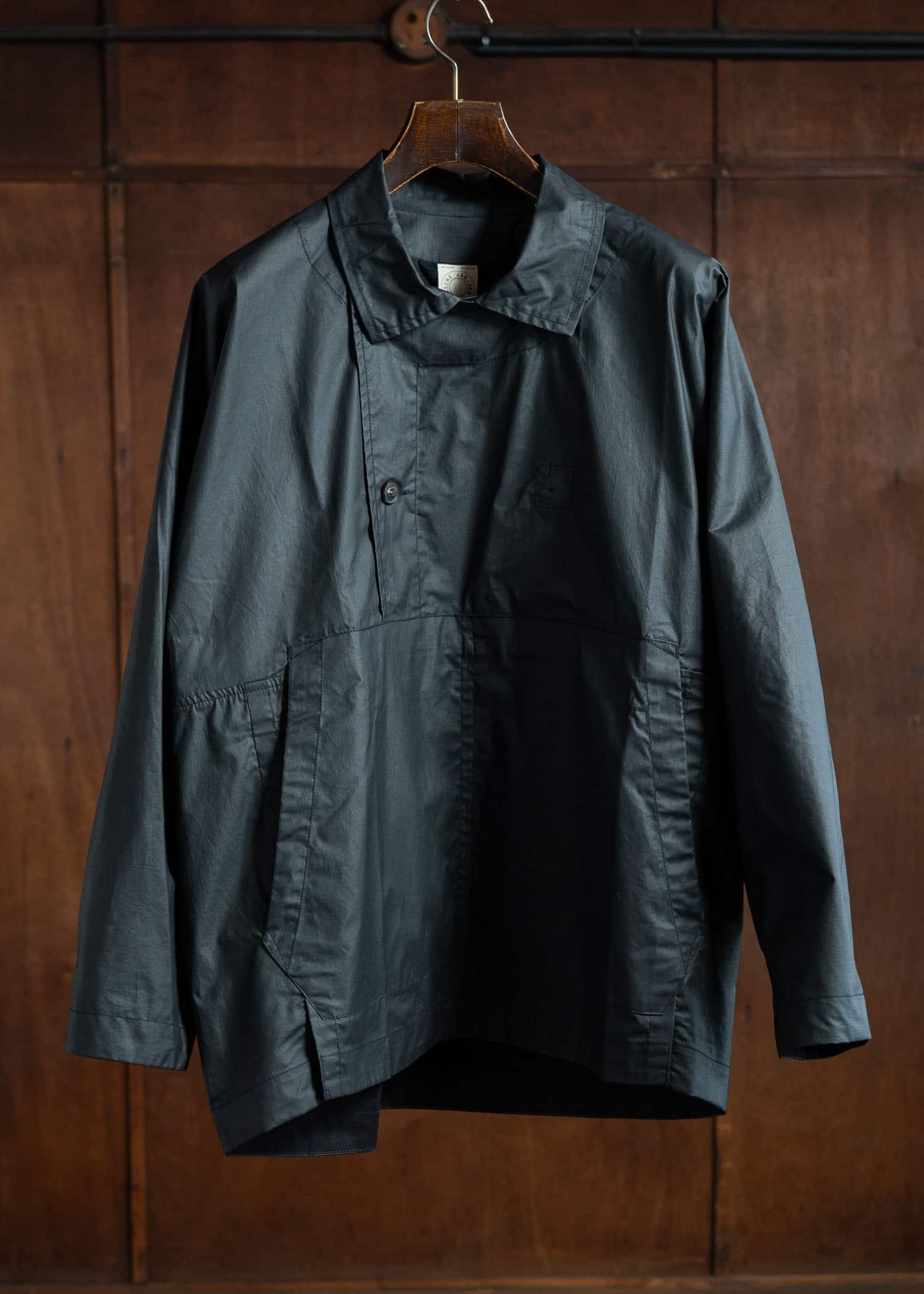 JAN-JAN VAN ESSCHE ANORAK#1 Anorak Style Shirt Jacket Coated Cotton Ribstop Off Black