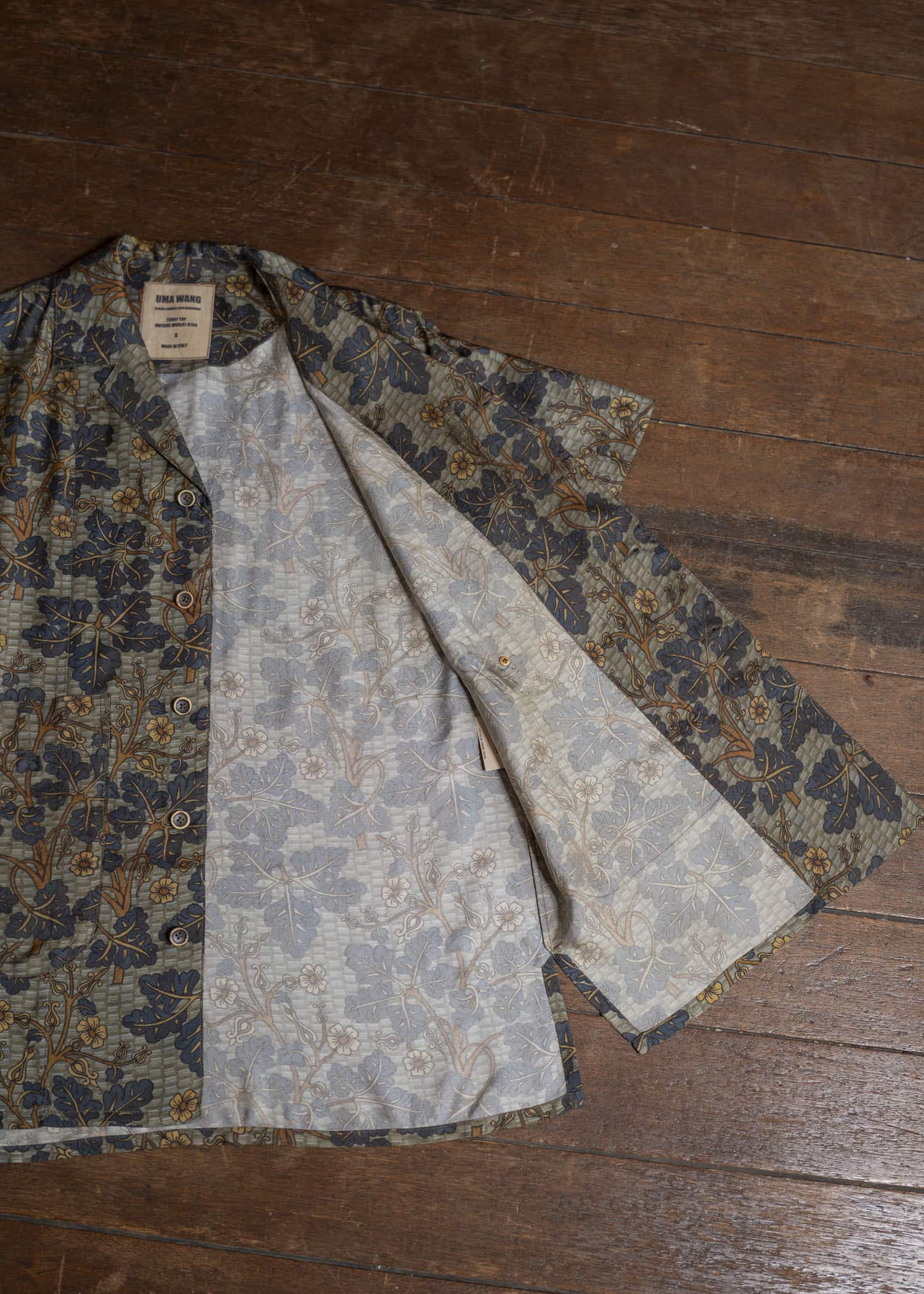 UMA WANG S5/M/UM1506 TERRY TOP mustard/blue