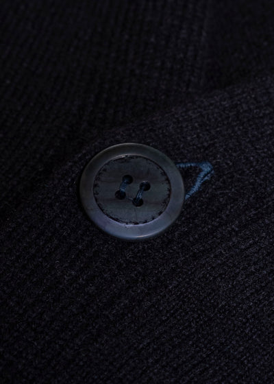 SUZUSAN 3085K-545 Cashmere Seamles Short Cardigan Sekka Shibori "Bridge" Black - Light Grey
