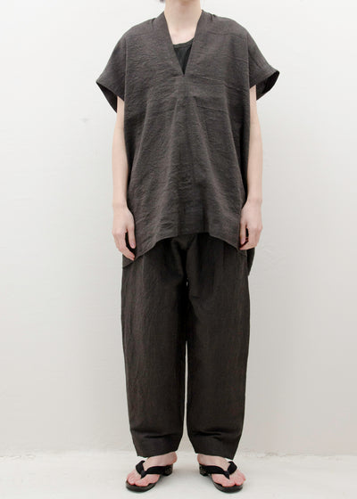 JAN-JAN VAN ESSCHE ""TUNIC#30""LEAD LINEN/BAMBOO CLOTH