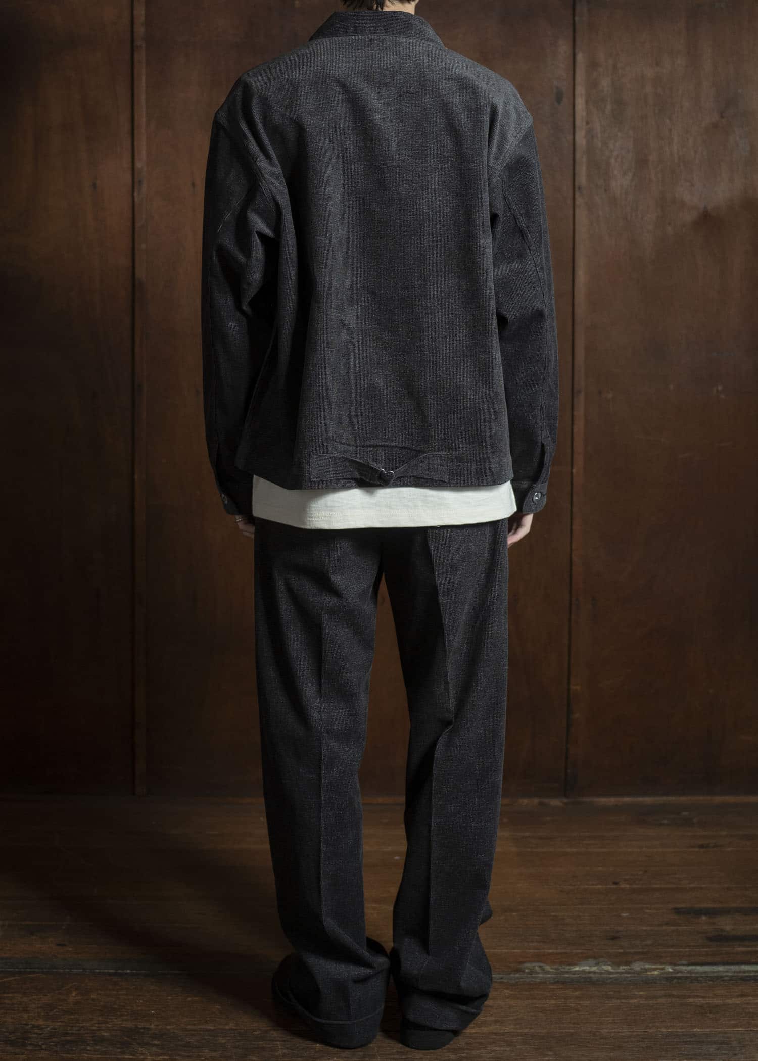 Taiga Takahashi Lot.303-Melange Brown Cover all Jacket Melange Charcoal