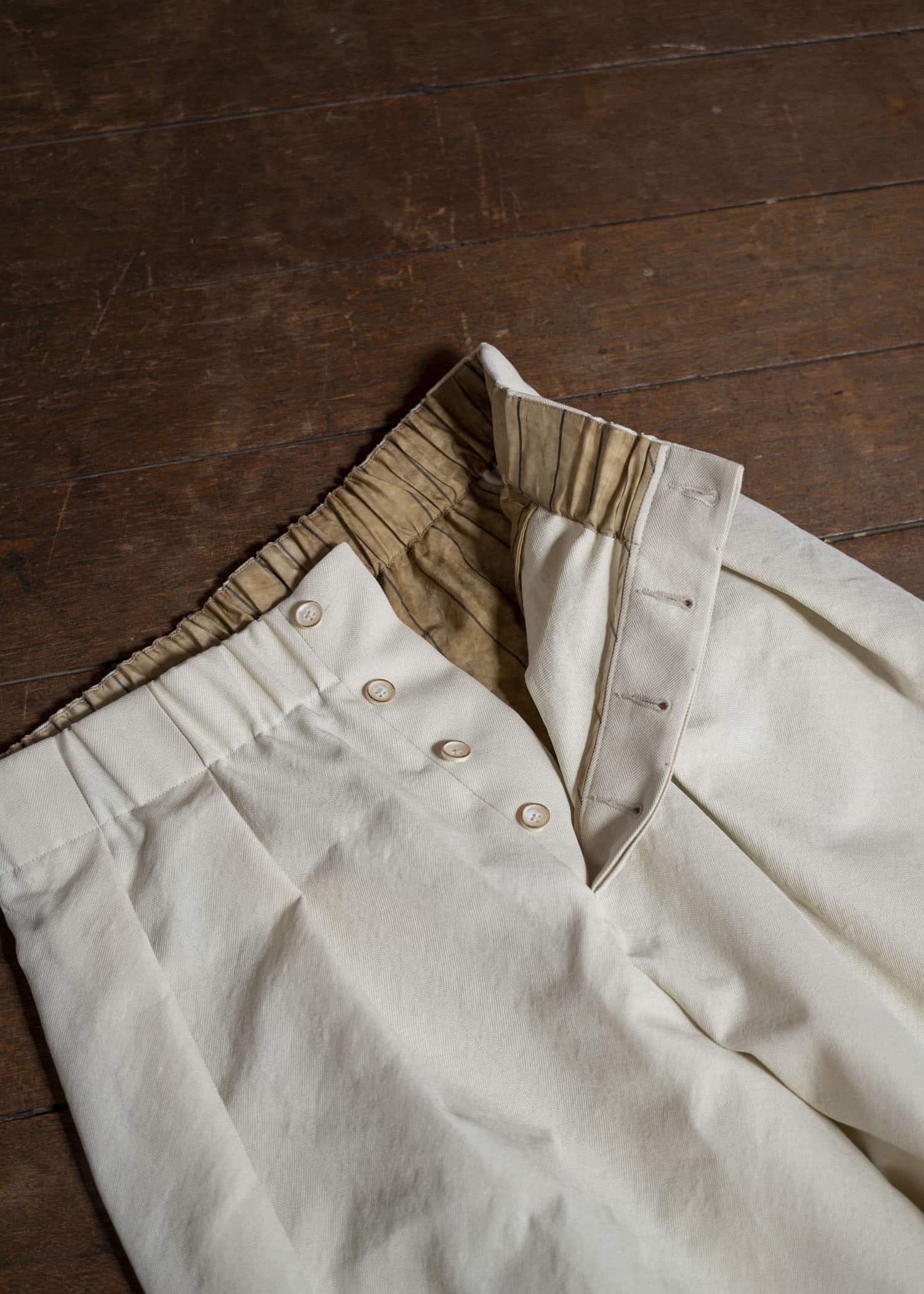 UMA WANG S5/M/UM3541 POETIC PANTS off white