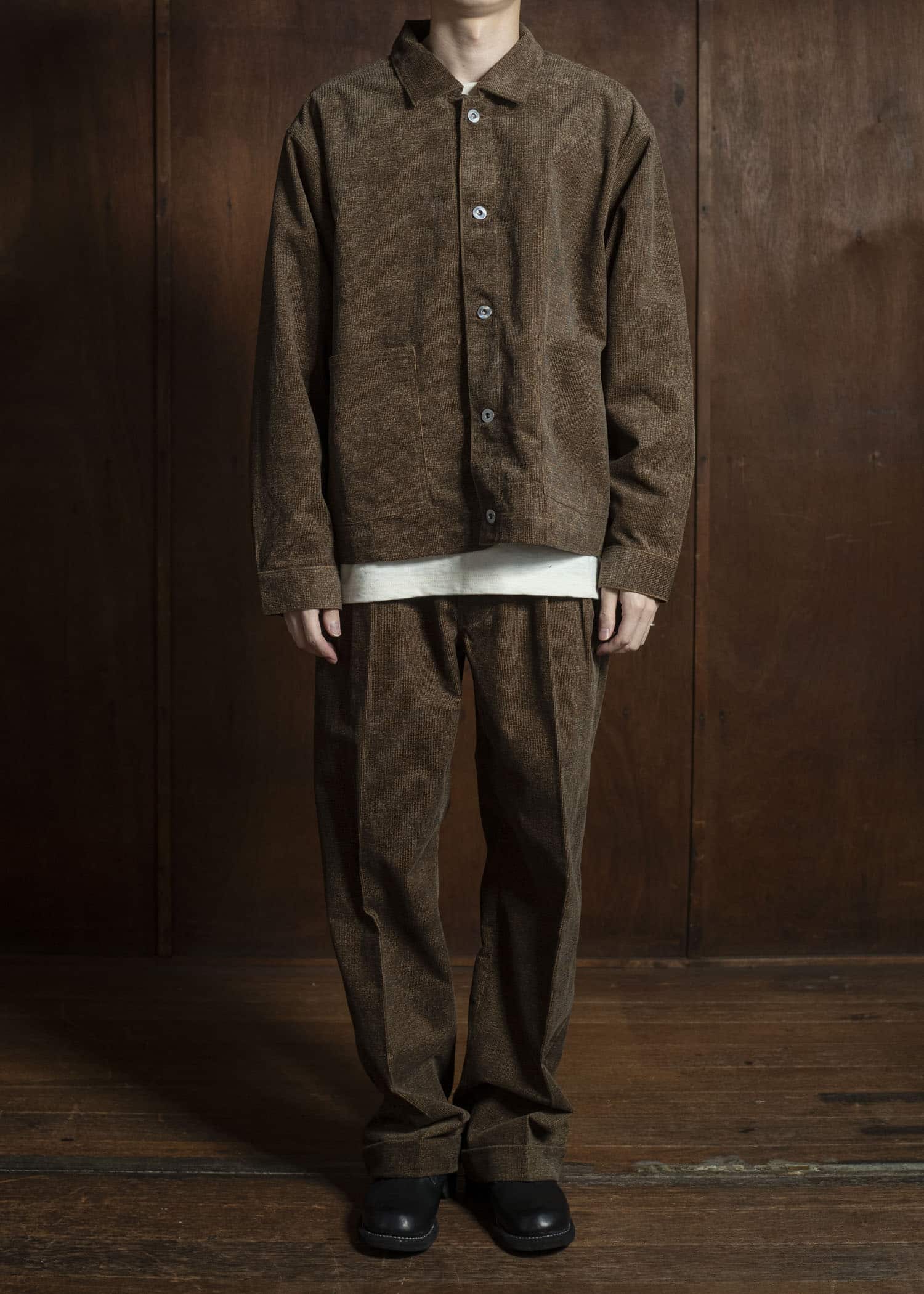 Taiga Takahashi Lot.303-Melange Brown Cover all Jacket  Melange Brown