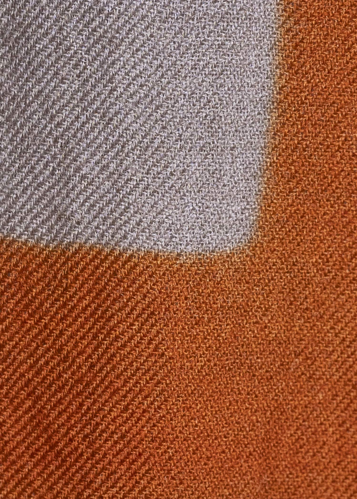 SUZUSAN 0013W-545 Hand Woven Baby Wool Shawl Dark Orange - Light Coffee