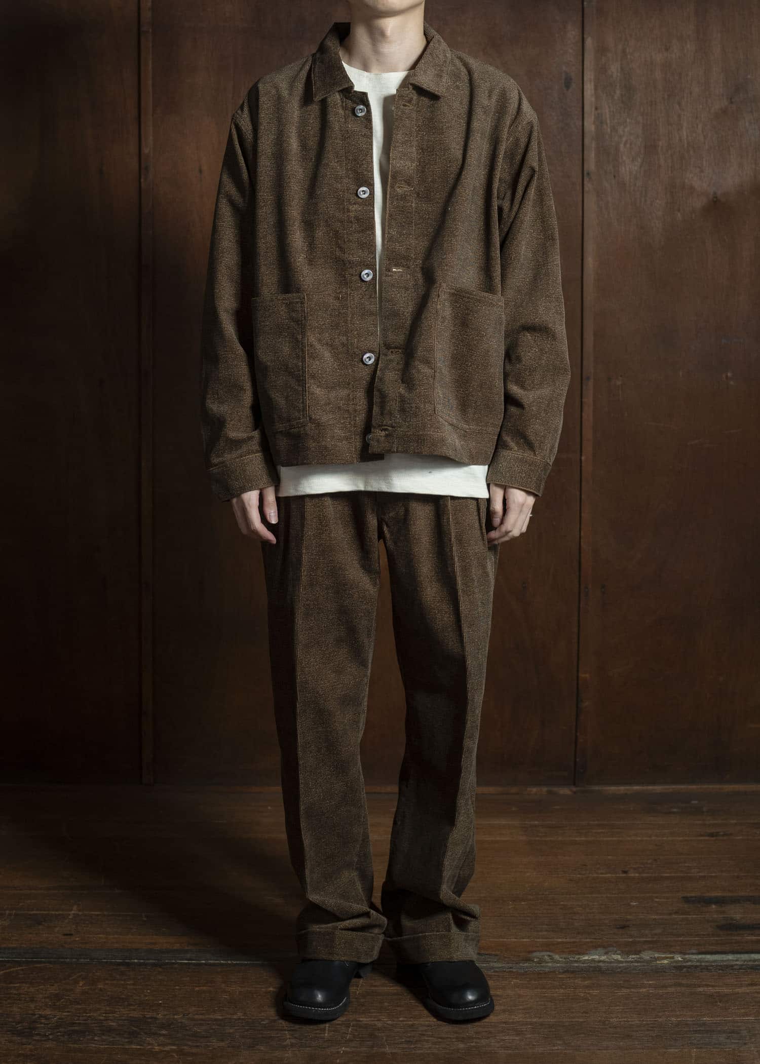 Taiga Takahashi Lot.303-Melange Brown Cover all Jacket  Melange Brown