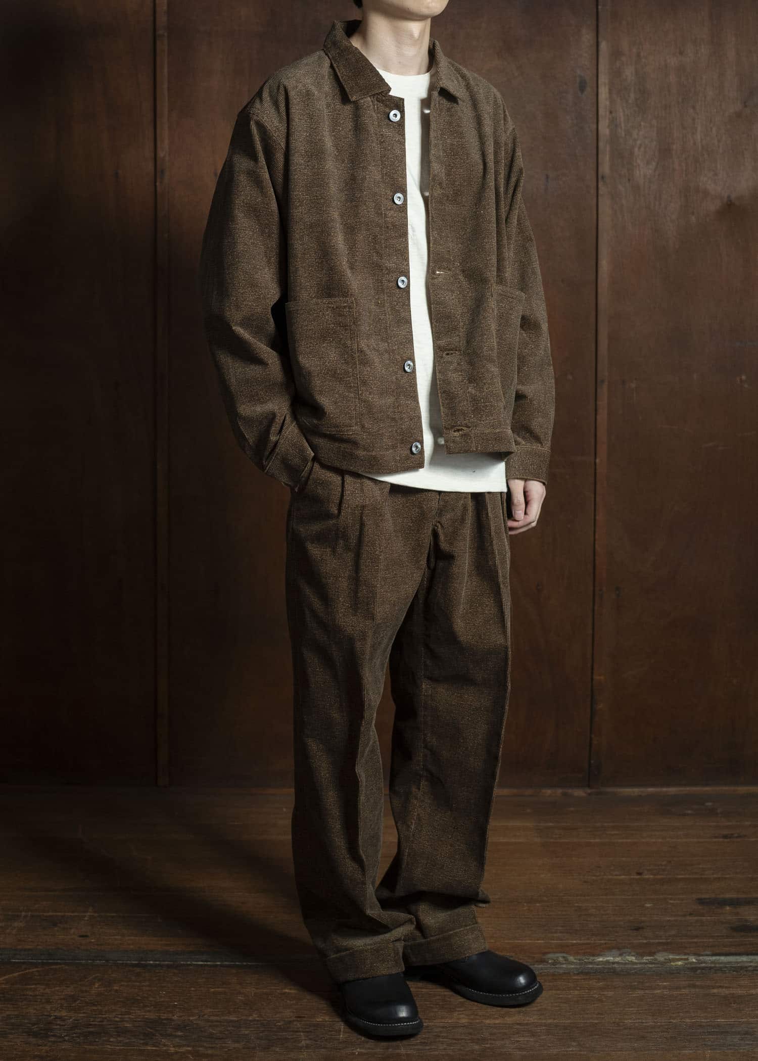 Taiga Takahashi Lot.303-Melange Brown Cover all Jacket  Melange Brown