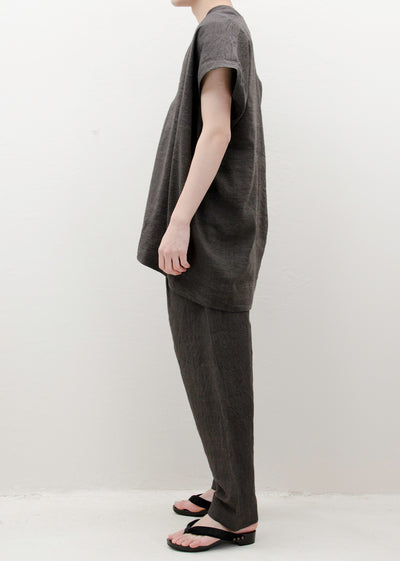 JAN-JAN VAN ESSCHE ""TUNIC#30""LEAD LINEN/BAMBOO CLOTH