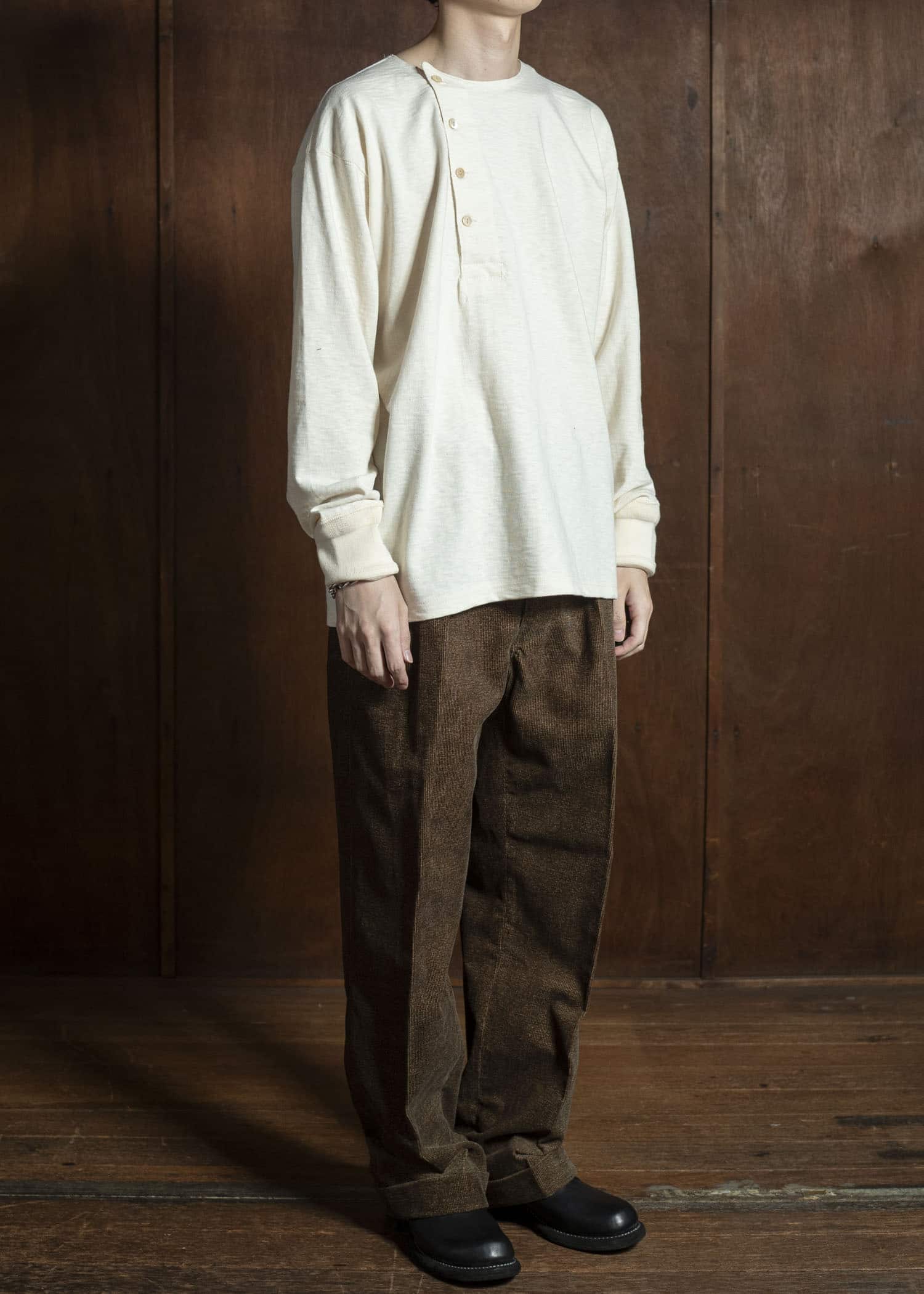 Taiga Takahashi Lot.618 Side Henley Neck Shirt IVORY