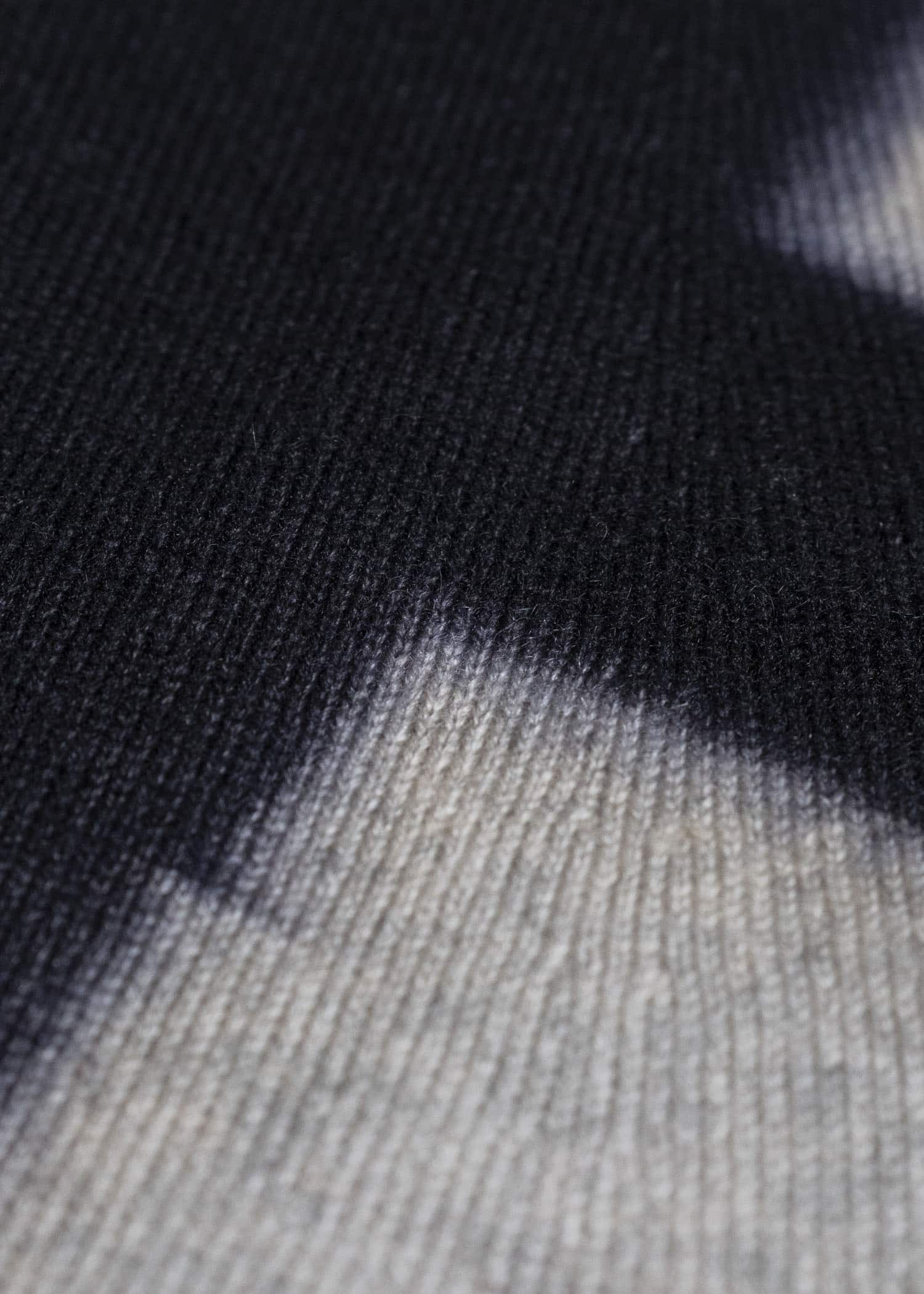 SUZUSAN 3087K-545 Cashmere Seamles Wide Pullover Black - Light Grey