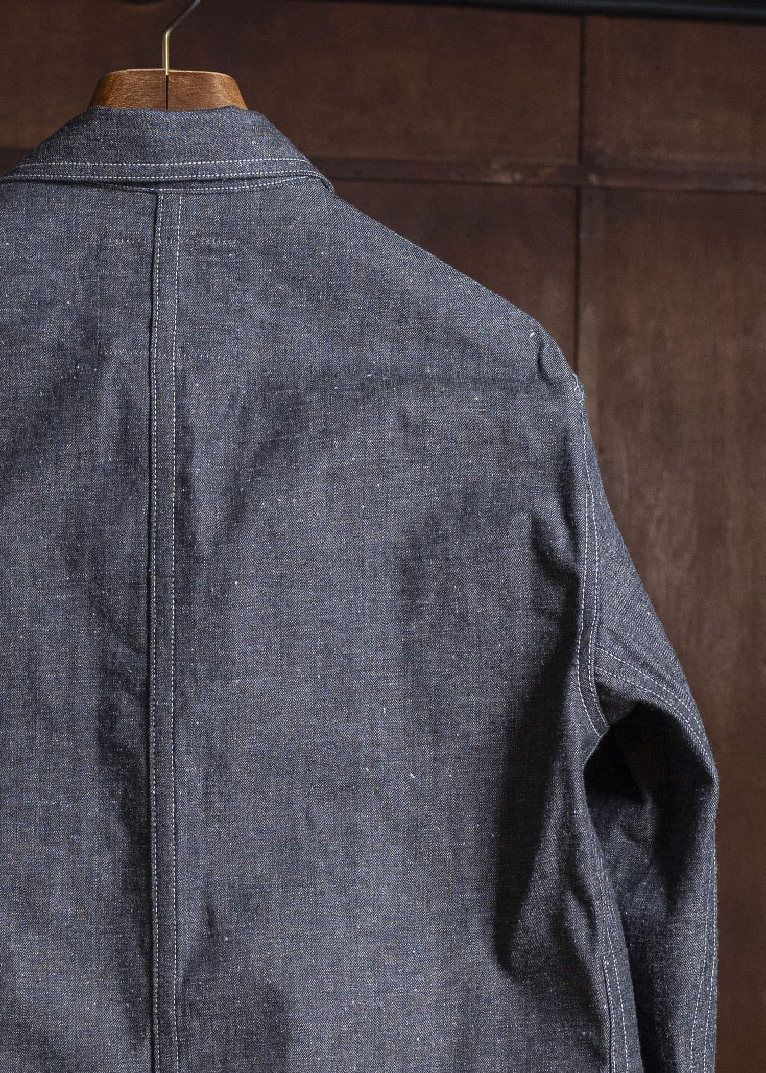 Taiga Takahashi Lot.716-Raw Indigo Damaged Coverall Jacket With Chinstrap Raw Indigo