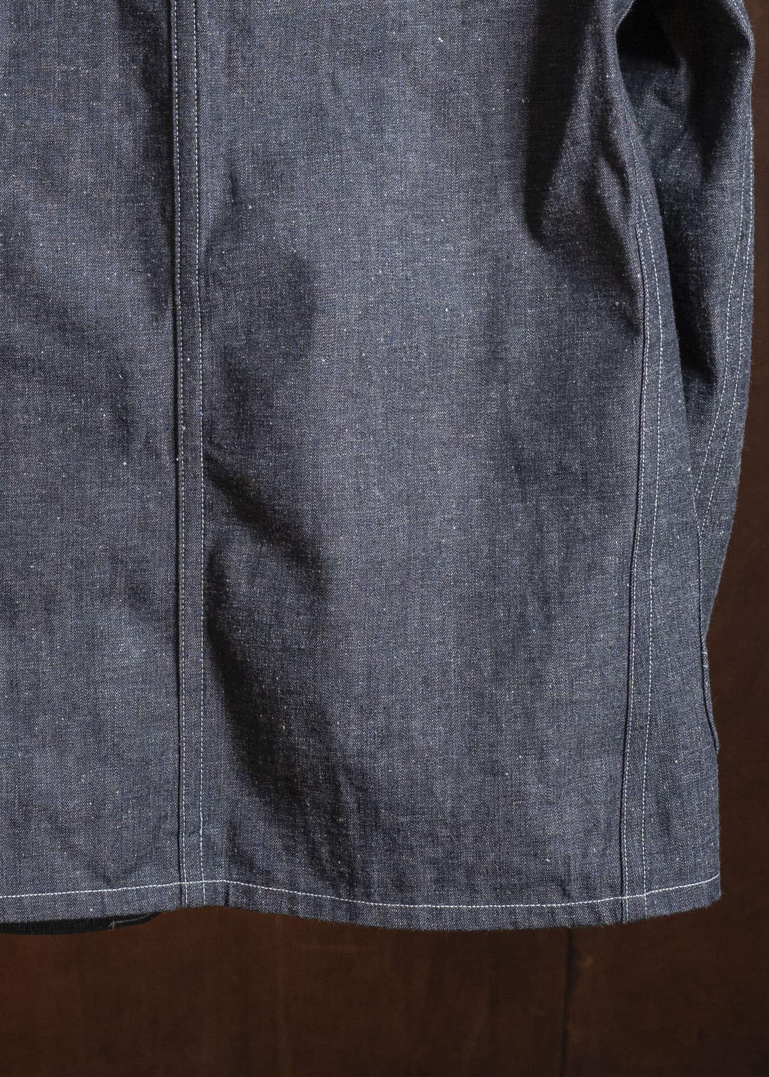 Taiga Takahashi Lot.716-Raw Indigo Damaged Coverall Jacket With Chinstrap Raw Indigo