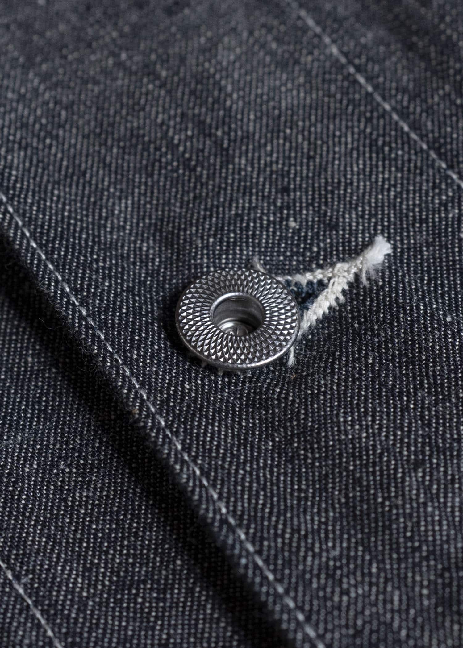 Taiga Takahashi Lot.716-Raw Indigo Damaged Coverall Jacket With Chinstrap Raw Indigo