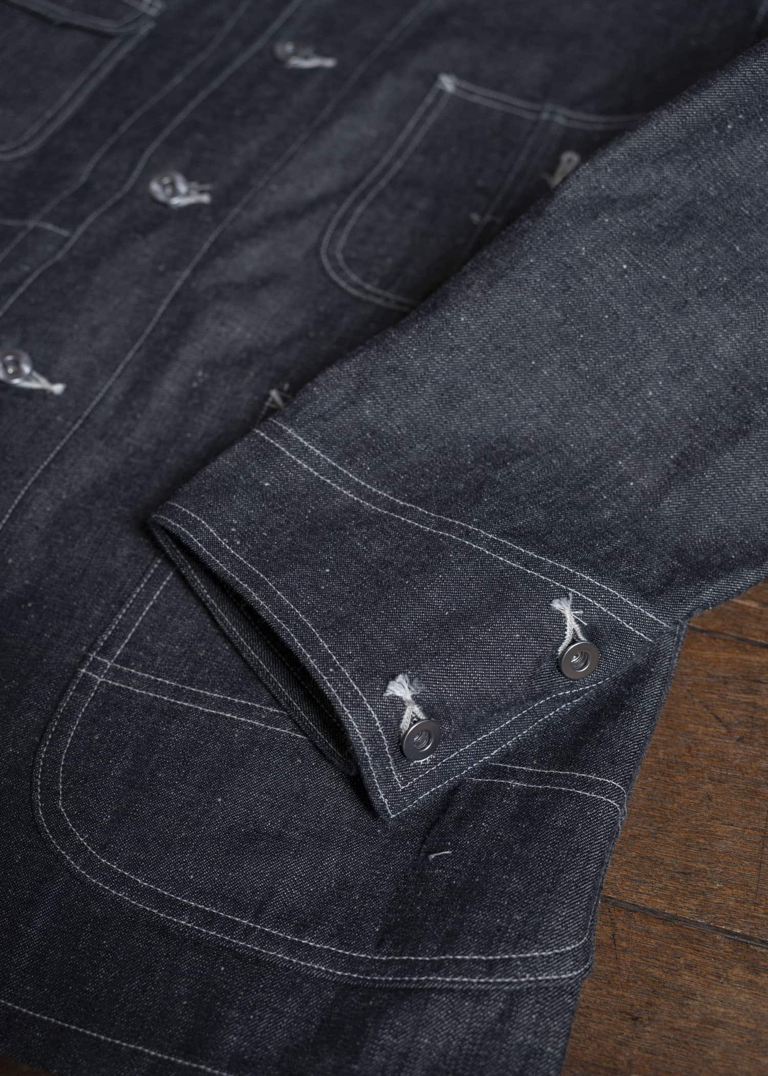 Taiga Takahashi Lot.716-Raw Indigo Damaged Coverall Jacket With Chinstrap Raw Indigo