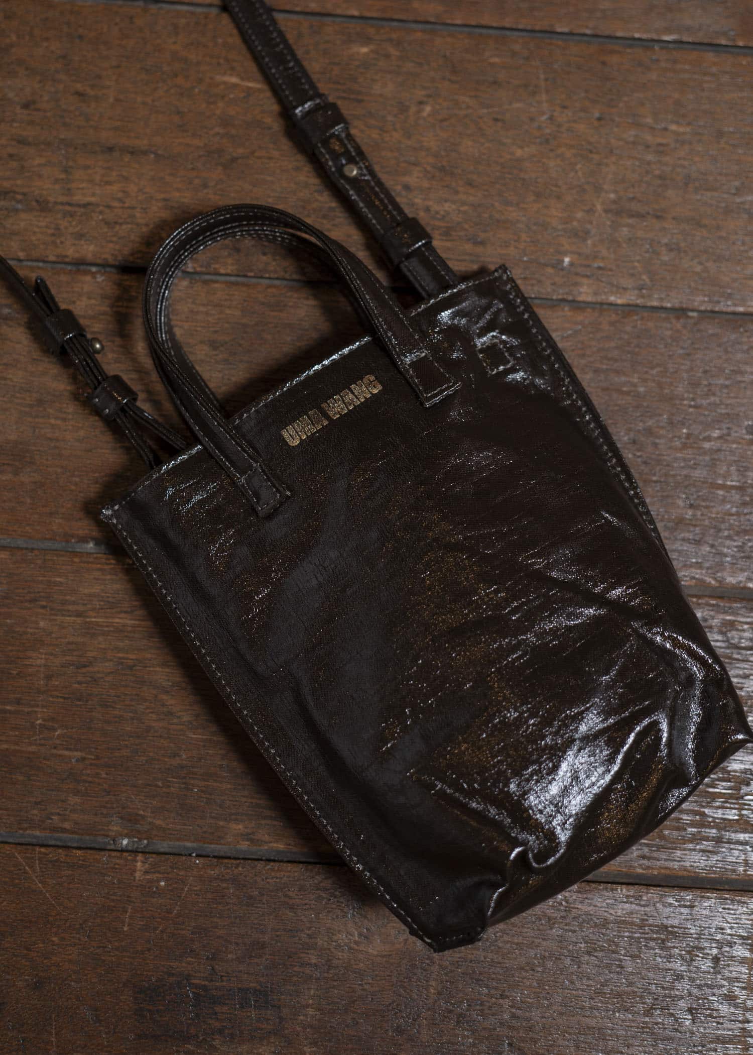 UMA WANG S5/M/UB0061-uw490 SMALL CASE CANVAS dark green