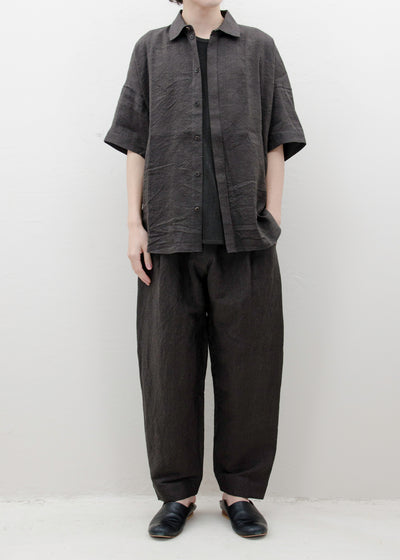 JAN-JAN VAN ESSCHE "SHIRT#88"LEAD LINEN/BAMBOO CLOTH