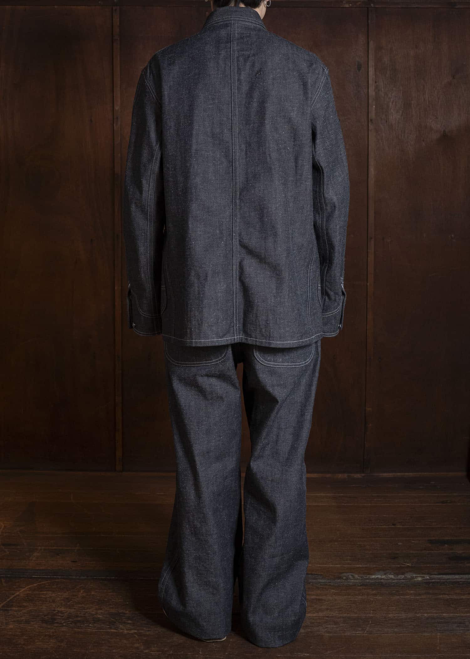Taiga Takahashi Lot.716-Raw Indigo Damaged Coverall Jacket With Chinstrap Raw Indigo