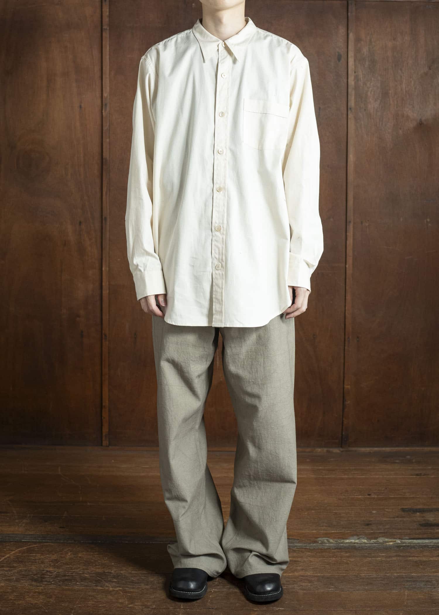 Taiga Takahashi Lot.106 Narrow Collar Shirt IVORY