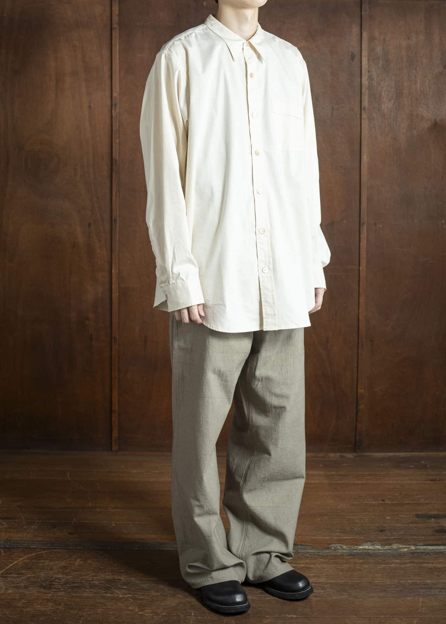 Taiga Takahashi Lot.106 Narrow Collar Shirt IVORY