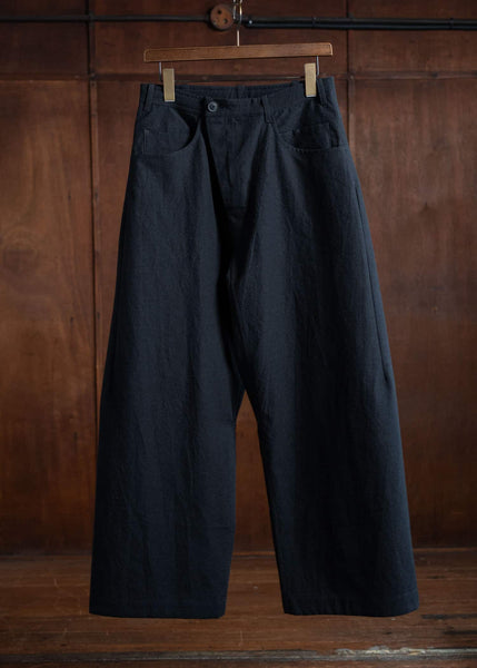 JAN-JAN VAN ESSCHE TROUSERS#78 Oversized 6 Pocket Denim  """"Alpaca Wool Cotton Twill Black""""